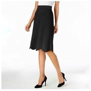 Olivia & Grace Black Knit Flip A-line womens Skirt Medium